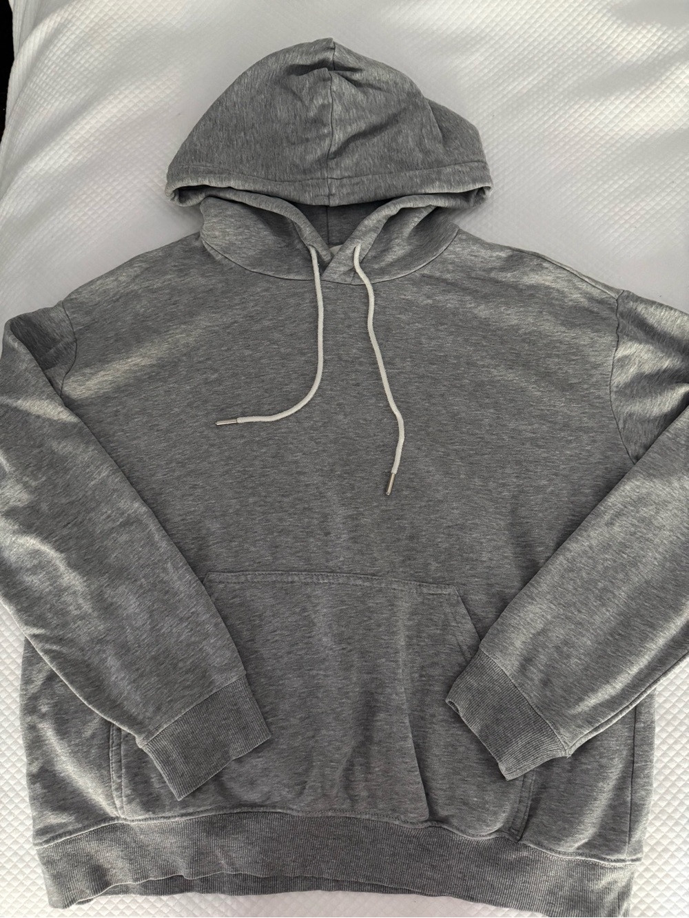 H&M Gray Women's Hooded Sweatshirt with Drawstrings